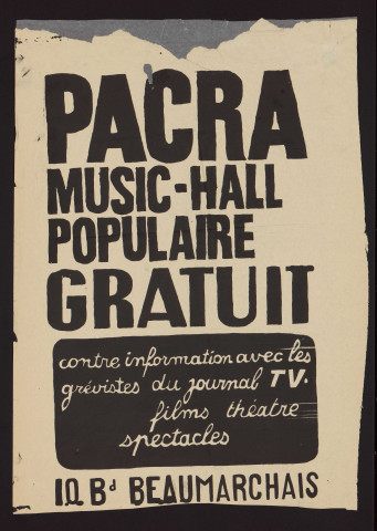 PACRA Music-hall populaire gratuit
