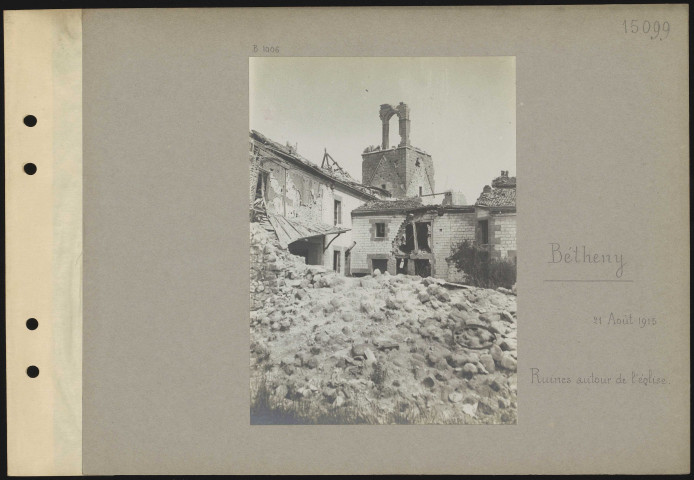 Bétheny. Ruines autour de l'église
