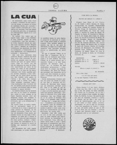 Terra Lliure (1982 : n° 72-77). Sous-Titre : Butlletí de la Regional Catalana C.N.T [puis] Butlletí interior de l'Agrupació Catalana C.N.T. (Exterior)