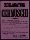 Déclaration de Cernuschi : J'adhère à la candidature de Rémusat