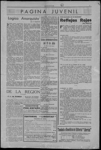 LIbertad (1947 : n° 73). Sous-Titre : boletín regional de Bretaña. Movimiento libertario español en Francia, [puis] M.L.E. Boletín regional de Bretaña. A.I.T