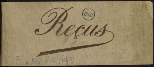 1931-1932. 1 carnet de reçus avec des acquits collés à l’intérieur, lettres de М. Франчич. С. Сватиков, М. Троицкая..