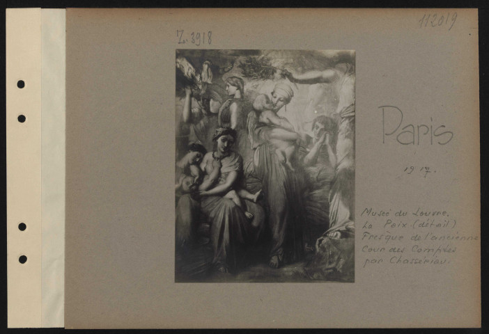 Paris. Musée du Louvre. La paix (détail). Fresque de l'ancienne Cour des comptes par Chassériau