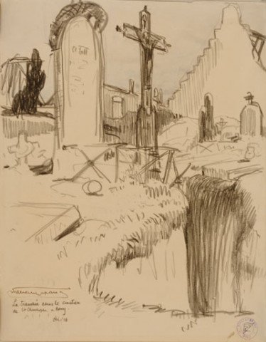 La tranchée dans le cimetière de St. Christophe-à-Berry (Aisne) octobre 1916