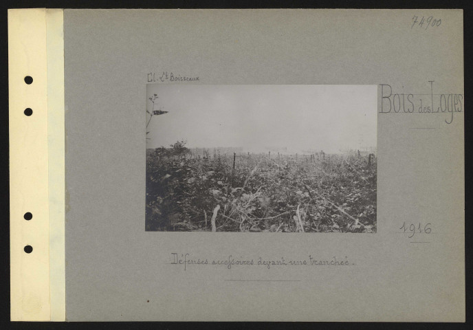 Bois des Loges. Défenses accessoires devant une tranchée