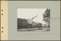 Villers-en-Argonne (nord-ouest de). Sur la ligne de Sainte-Menehould è Revigny. Train blindé et canon de 19 sur plate-forme mobile