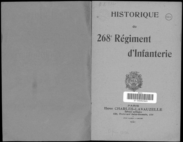 Historique du 268ème régiment d'infanterie