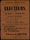 Élections législatives Arrondissement d'Yvetot : Clément de Royer... Candidat Conservateur-Révisionniste