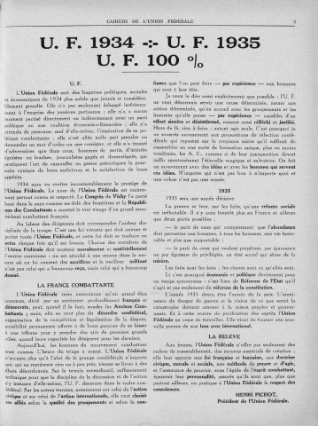Cahiers de l’Union fédérale des combattants (1935 : n° 70-91). Sous-Titre : Journal de combattants pour tous les Français. Autre titre : Devient : Les heures de la guerre