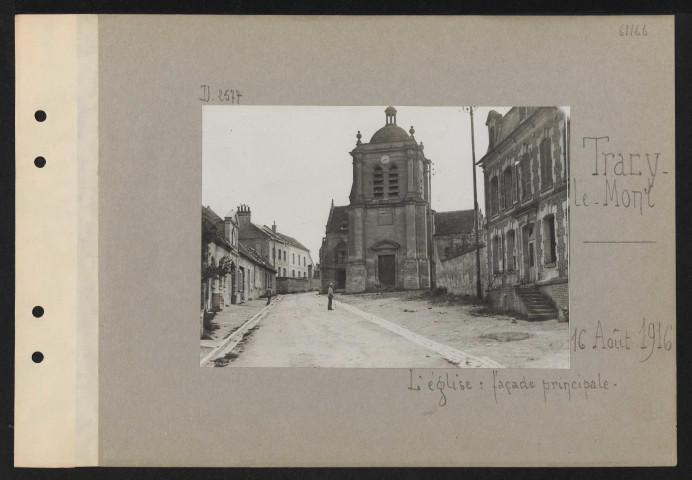 Tracy-le-Mont. L'église : façade principale