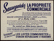 Sauvegarder la propriété commerciale... Les commerçants et artisans... voteront pour les listes communistes et d'union républicaine et résistante