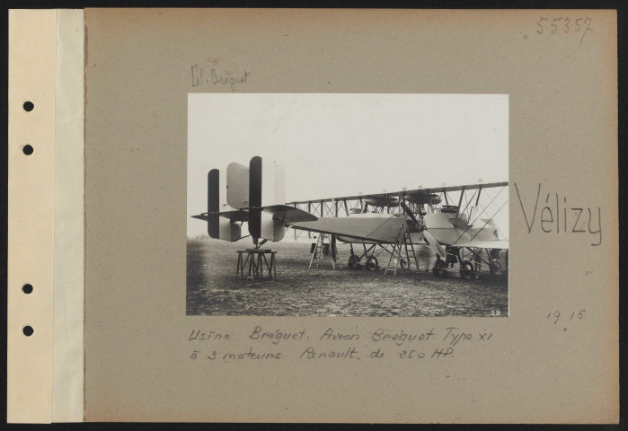 Vélizy. Usine Bréguet. Avion Bréguet type XI à trois moteurs Renault de 250 HP