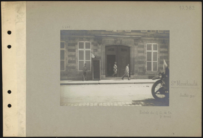 Sainte-Menehould. Entrée du quartier général de la 3e armée