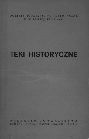 Teki Historyczne (1950; Tome IV, n°1-4)  Autre titre : Cahiers d'Histoire - Historical Papers