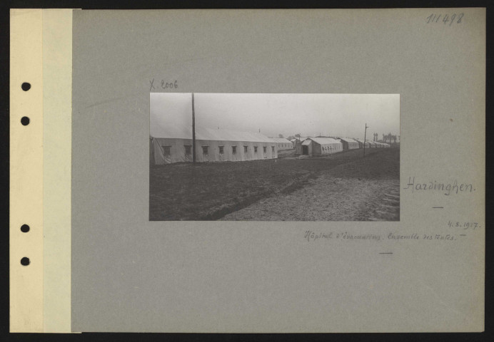 Hardinghen. Hôpital d'évacuation. Ensemble des tentes