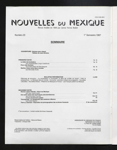 Nouvelles du Mexique - 1987