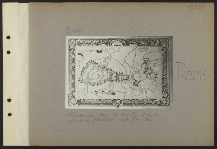 Paris. Strasbourg. Plan de la ville et de la citadelle (Bibliothèque nationale Ge 686)