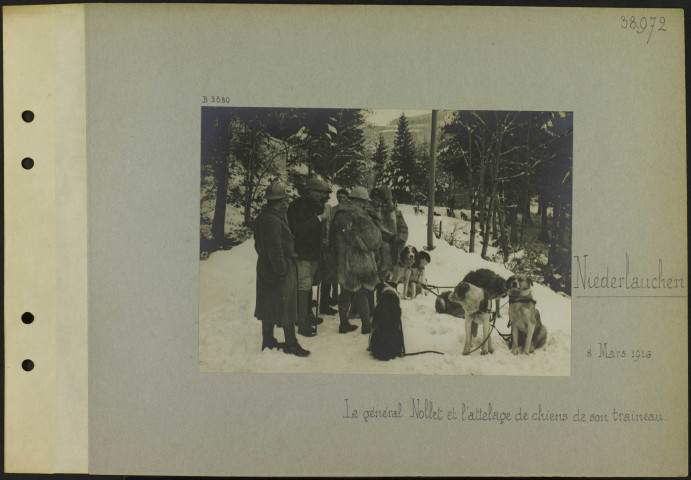 Niederlauchen. Le général Nollet et l'attelage de chiens de son traineau