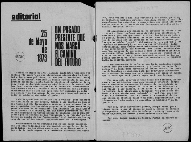 Denuncia. N°4. Mayo 1974. Sous-Titre : Órgano del movimiento antimperialista por el socialismo en Argentina