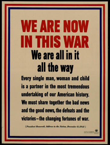We are now in this war...