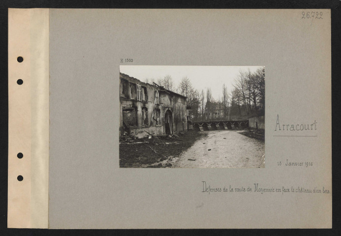 Arracourt. Défenses de la route de Moyenvic en face le château d'en bas