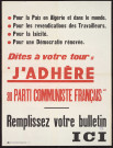 Dites à votre tour : j'adhère au parti communiste français