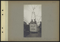 S.l. Sur le front belge. Poste d'aérostiers belges. Nacelle d'un ballon d'observation. Dans la nacelle, adjudant d'Yeteren et sergent Robiliart