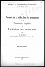 La formule de la réduction des armements et la proposition anglaise de limitation des armements