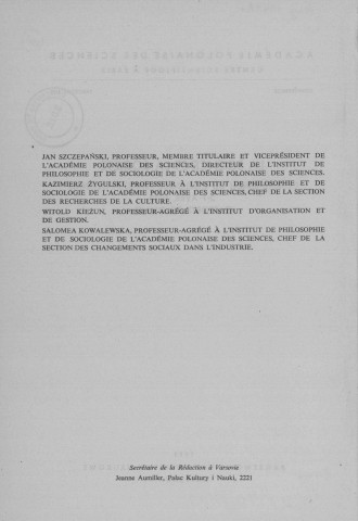 Conférences (1975; n°109-110)  Sous-Titre : Académie Polonaise des Sciences et Lettres Centre polonais de recherches scientifiques de Paris