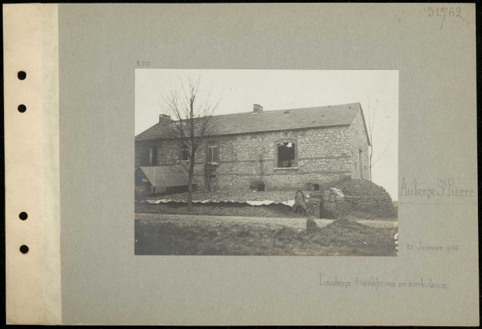 Auberge Saint-Pierre. L'auberge transformée en ambulance
