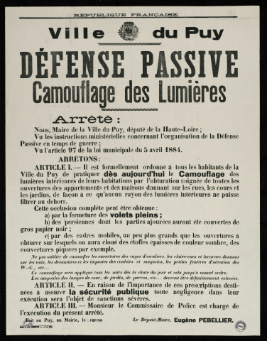 Défense passive : camouflage des lumières