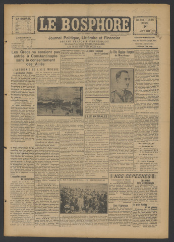 Août 1922 - Le Bosphore