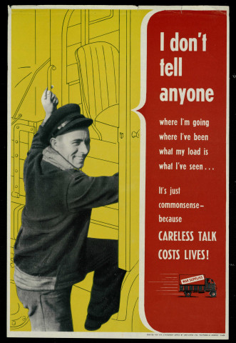 I don't tell anyone : careless talk costs lives !