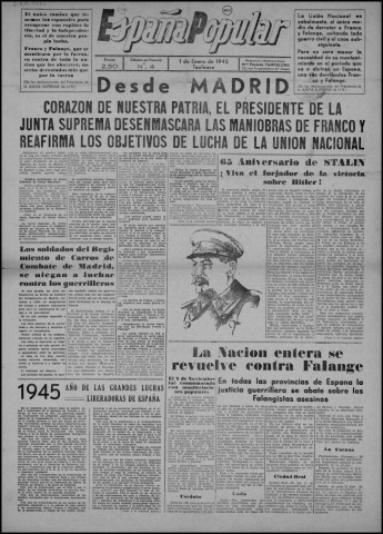 España popular (1945 : n° 4-13). Autre titre : Devient : Unidad y lucha