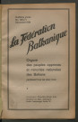 Décembre 1931 - La Fédération balkanique