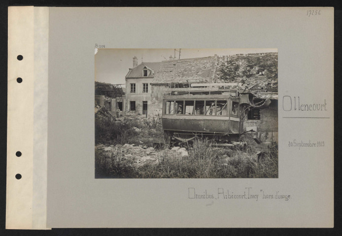 Ollencourt. Omnibus "Ribécourt-Tracy" hors d'usage