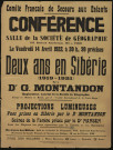 Conférence : deux ans en Sibérie (1919-1921)