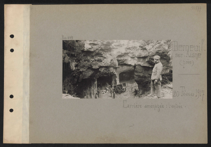 Berneuil-sur-Aisne (près). Carrière aménagée : l'entrée