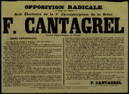 F. Cantagrel aux électeurs de la 7e circonsciption de la Seine