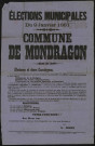 Élections municipales Commune de Mondragon : Votez pour nous L. Coste