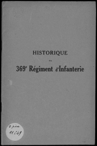 Historique du 369ème régiment d'infanterie