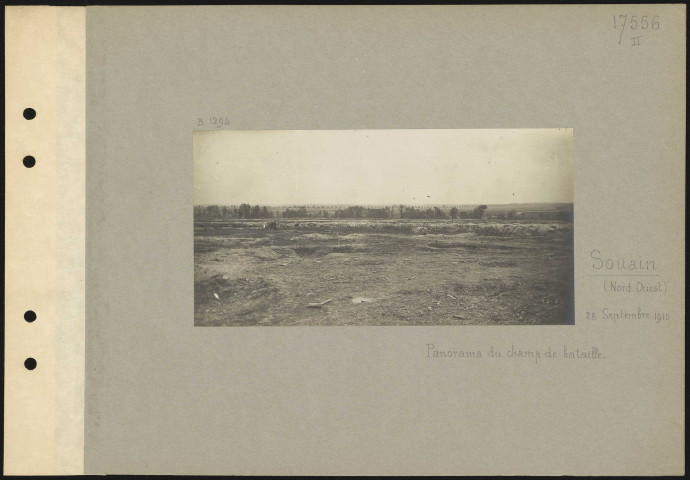 Souain (nord-ouest). Panorama du champ de bataille