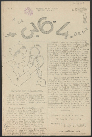 A la 3-6-4 [trois-six-quatre] deux. Journal du 2e groupe du 364e R.A.L.P.