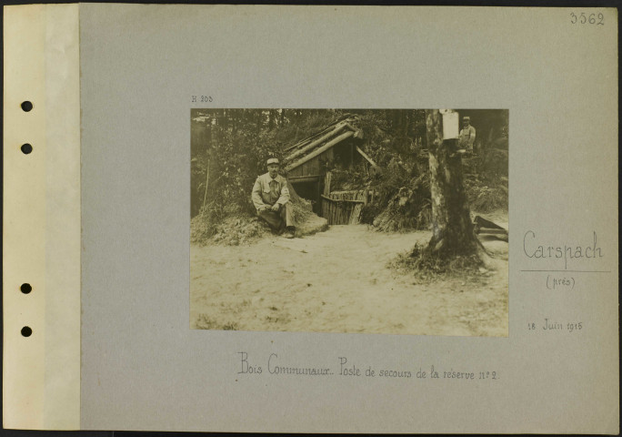 Carpach (Près). Bois communaux. Poste de secours de la réserve numéro 2