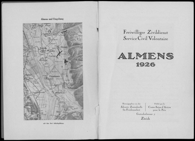 Almens, 1926. Sous-Titre : Freiwilliger Zivildienst, Service civil volontaire