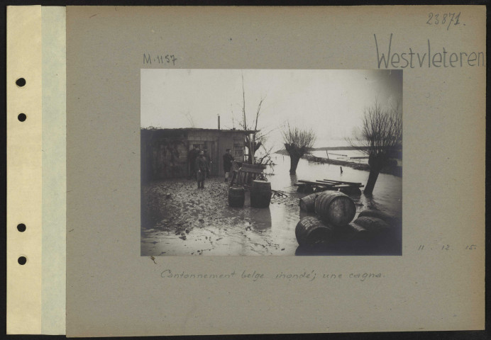 Westvleteren. Cantonnement belge inondé ; une cagna