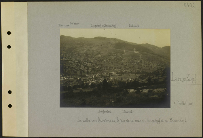 Le Linge. La vallée vers Munster (à droite) le jour de la prise du Lingekopf et du Barrenkopf