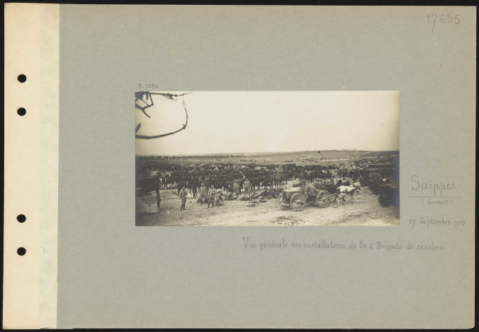 Suippes (devant). Vue générale des installations de la 4e brigade de cavalerie