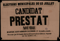 Elections municipales du 23 juillet : Candidat Prestat