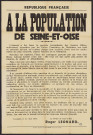 A la population de Seine-et-Oise : l'ennemi a fui